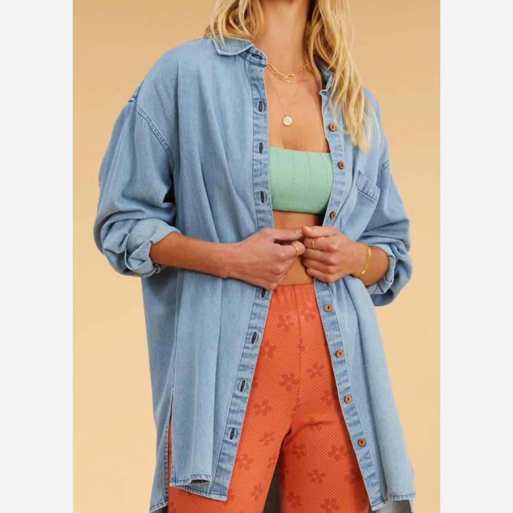 Billabong x The Salty Blonde Light Blue Denim Shirt